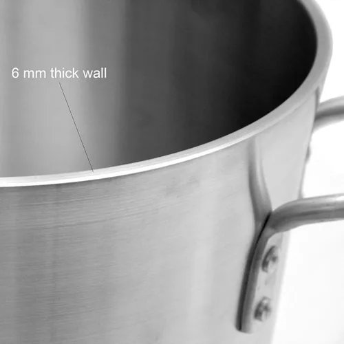 Miniatura 3 de TrueCraftware - Olla de aluminio resistente de 100 cuartos de galón con mango remachado de 0.236 in de grosor- Olla multiusos olla grande para Olla