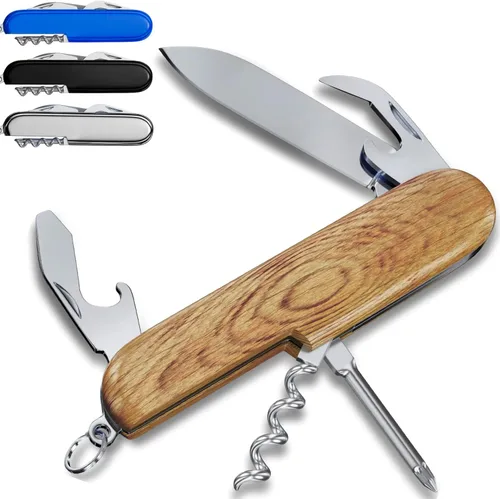 Cuchillo de bolsillo pequeño 6 en 1 – Llavero multiherramienta – Cuchillo de bolsillo compacto para niños con abridor de botellas, abrelatas, 3
