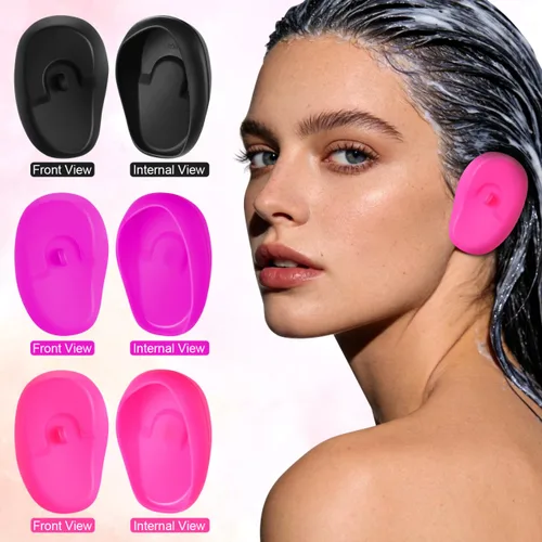 Miniatura 3 de COHEALI 3 pares de orejeras de silicona para peluquería, protección impermeable para los oídos, para tinte para el cabello, permanente, resaltado