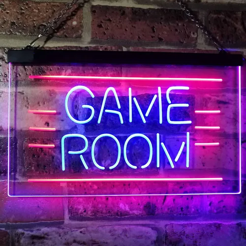 Miniatura 2 de ADVPRO Game Room Man Cave Bar Display Dual Color LED Neon Sign Azul y Rojo 12 "x 8.5" st6s32-i2338-br