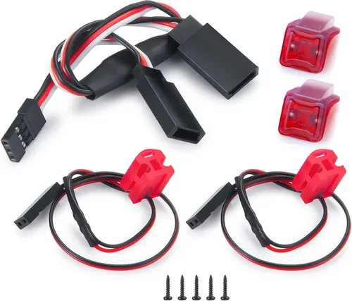 RCLIONS RC LED Luz trasera lámpara trasera RC coche luces traseras color rojo para 1/24 Axial SCX24 AXI00005 Gladiator 1/24th 4WD RTR RC Camión