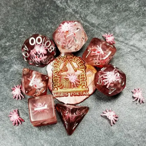 Miniatura 19 de Sage's Portal Juego de dados DND de resina para familiares de dinosaurios y reptiles, juego de dados poliédricos para Dungeons and Dragons RPG