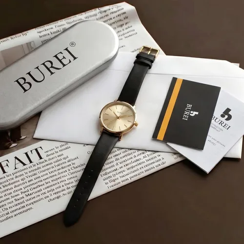 Miniatura 6 de BUREI Relojes de Pulsera para Mujer, Analógicos, Minimalistas, de Cuero, Cuarzo, Impermeables