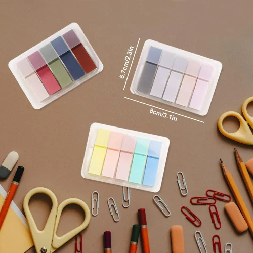 Miniatura 7 de 800 pestañas adhesivas para marcadores de página, notas adhesivas retro, pestañas de índice para escribir, banderas de página de notas surtidas