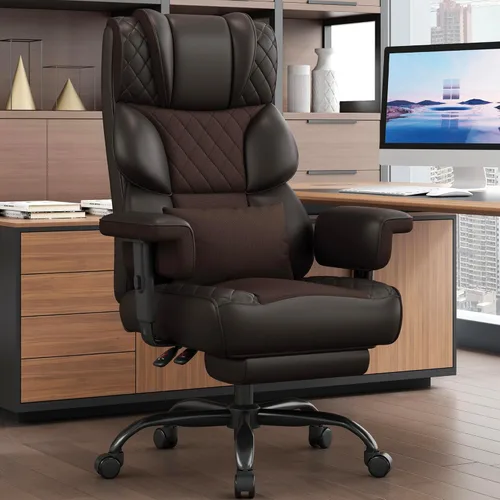 Silla de oficina Vonesse grande y alta, silla de computadora con reposabrazos ajustables suaves, silla de juegos ergonómica con respaldo alto y
