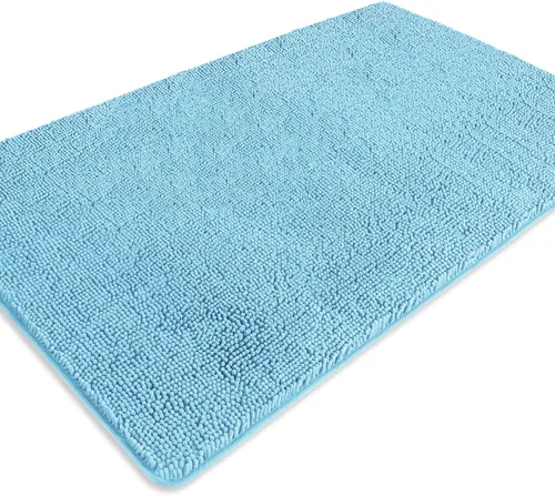 Miniatura 139 de Alfombra de baño pequeña de 12 x 18 pulgadas, lavable y absorbente, antideslizante, alfombra de baño de felpilla gruesa y suave para baño, ducha