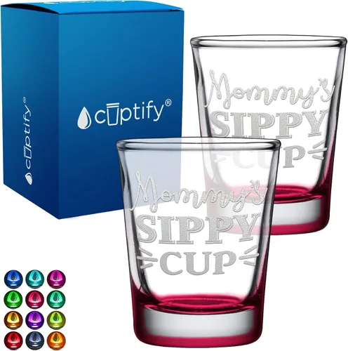 Miniatura 76 de Cuptify Regalos para baby shower, para la nueva mamá, EST 2023, 2 onzas, con fondo negro, juego de 2 vasos grabados para fiesta, regalo
