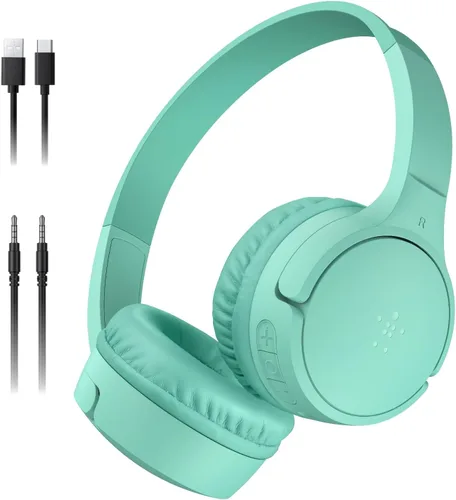 Miniatura 16 de Belkin SoundForm Mini con estuche - Auriculares inalámbricos Bluetooth para niños con vida útil de batería de 30H, límite de volumen seguro de 85dB