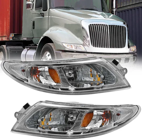 Conjunto de faros delanteros para camiones International Durastar 4200 4300 4400 4900, 2002-2018 International 4300 Pareja de faros delanteros (lado