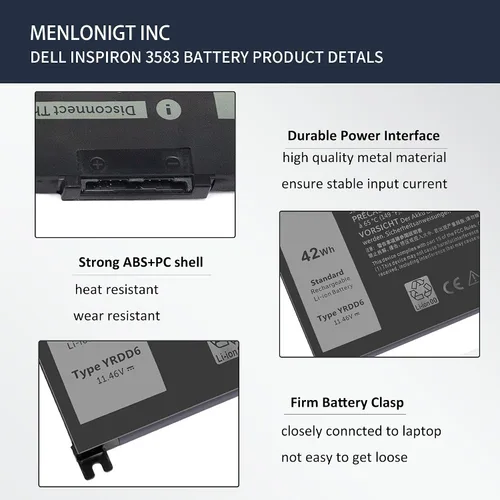 Miniatura 5 de Batería YRDD6 1VX1H de 42 Wh para Dell Inspiron 3493 3501 3582 3583 3584 3593 3793 5480 5481 5482 5485 5491 5493 5585 5590 5590 55 591 5 593 5594