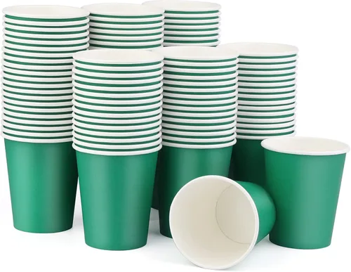 Miniatura 19 de Vasos de papel de 8 onzas, paquete de 25 unidades, vasos de café de papel desechables, para bebidas calientes o frías, para Halloween, fiestas, Negro