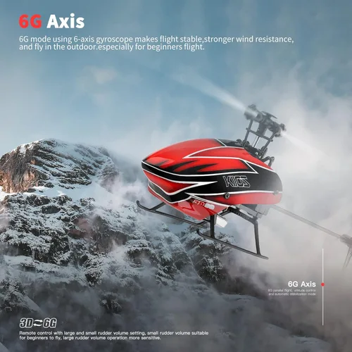 Miniatura 4 de GoolRC Helicóptero RC, helicóptero de control remoto WLtoys K110S, avión RC de 6 canales con giroscopio de modo 3D/6G, fácil de volar para adultos