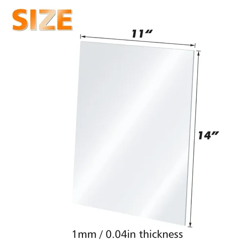 Miniatura 2 de Egofine - Hojas de plexiglás transparentes de 11x14", 1/25" de grosor, 20 láminas acrílicas fundidas para manualidades, reemplazo de vidrio