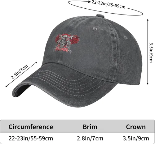 Miniatura 8 de Cowboy Hat Trendy Hats for Man and Women Djustable Four Season Outdoor Baseball Cap of Hell Skull with Angel Deep Heather