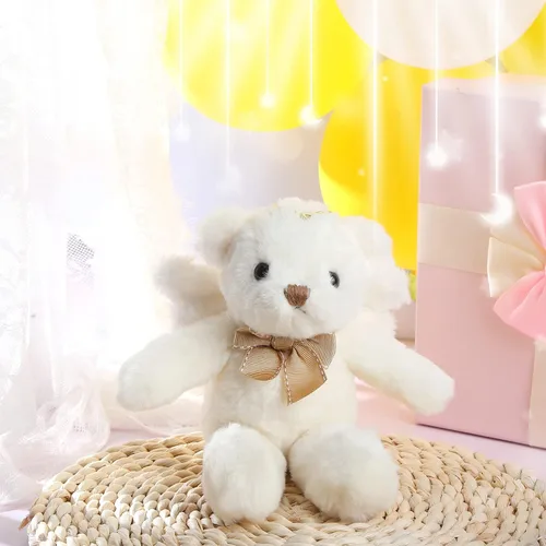 Miniatura 2 de HyDren Animal de peluche de oso de ángel con alas, muñecas de oso blanco para niños y niñas, regalo de cumpleaños (peluche, clásico)