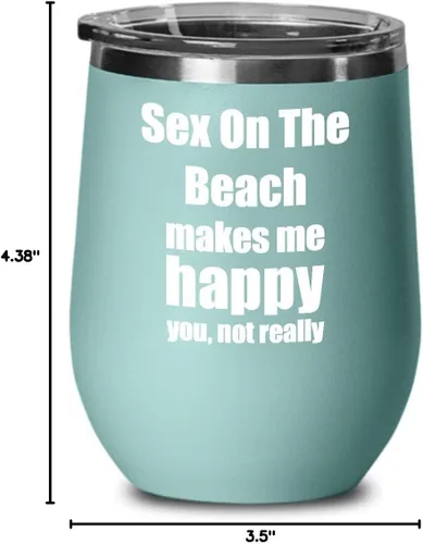 Miniatura 5 de Sexo en la playa Cóctel Copa de vino Amante Ventilador Divertido Regalo Alcohol Mixto Bebida Aislante Vaso Con Tapa Verde