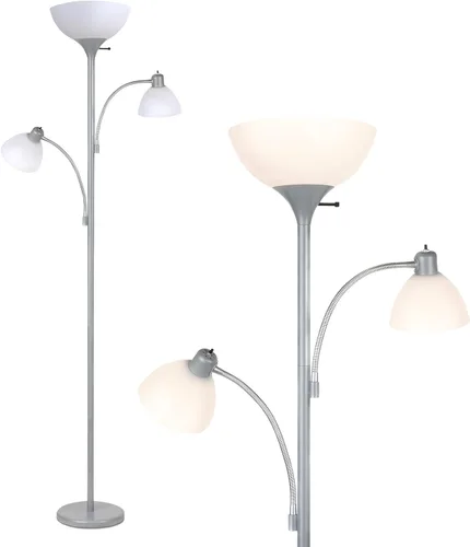 Miniatura 13 de Brightech Sky Dome Lámpara de pie doble LED, lámpara de pie Torchiere súper brillante con 2 lámparas de lectura para salas de estar y oficinas