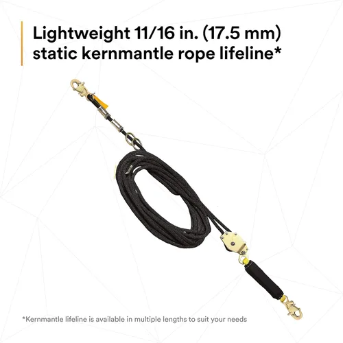 Miniatura 5 de 3M DBI-SALA Sayfline 7600505 Sistema de línea de vida horizontal, cuerda Kernmantle de 50 pies con tensor, absorbente de energía, dos adaptadores