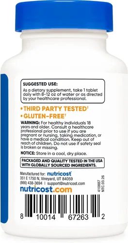 Miniatura 4 de Nutricost Yodo (yodo natural de algas marinas) 325mcg, 240 comprimidos - Sin OMG, sin gluten