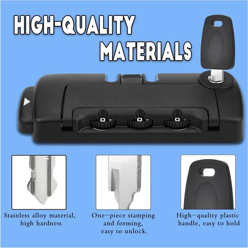 Miniatura 4 de 2 llaves compatibles con equipaje maestro 007 002, maleta de equipaje, cerradura de contraseña