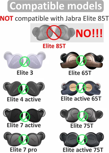 Miniatura 2 de 6 pares de almohadillas de gel Elite 3/Elite 7 Active/Elite 75T, repuesto de silicona flexible y suave, accesorios para la piel compatibles