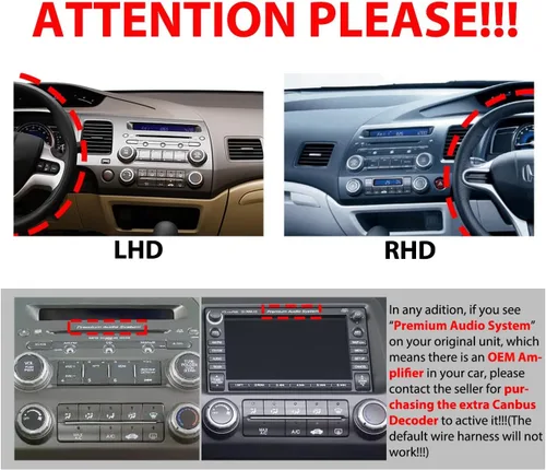 Miniatura 2 de Para Honda Civic 2006-2011 LHD Car CarPlay Android Navegación Automática Estéreo GPS Radio Reverse Cámara Pantalla 10.33 "QLED Pantalla Táctil Octa