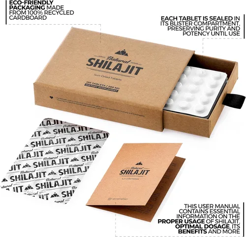 Miniatura 3 de Natural Shilajit Tabletas – 120 unidades, secado al sol 100% puro Shilajit para hombres y resina natural Shilajit – Shilajit para hombres y mujeres