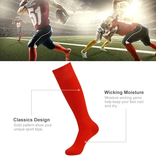 Miniatura 4 de Three street Calcetines de fútbol para béisbol, sóftbol, unisex hasta la rodilla, calcetines de compresión de tubo deportivo, 2-10 pares
