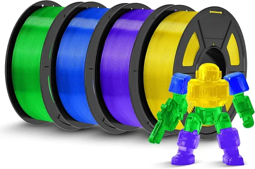 Miniatura 25 de TECBEARS Paquete de filamentos de ácido poliláctico (PLA), 8.82 oz/carrete, 16 colores, 8.8 lbs en total, Amarillo