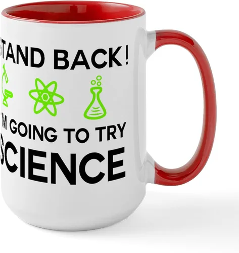 Miniatura 11 de CafePress Im Going To Try Science! Taza de café de cerámica, taza de té, 15 onzas