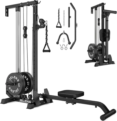 Miniatura 10 de JELENS RC01 - Máquina plegable LAT desplegable con asiento ajustable, estación de cable de montaje en pared con 16 posiciones ajustables, máquina