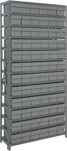 Miniatura 357 de Quantum QSBU-245BK Heavy Duty Shelving Unit with (7) Shelves and (24) QUS245 Black Bins for Garage Warehouse Storage Distribution 400 lb Load