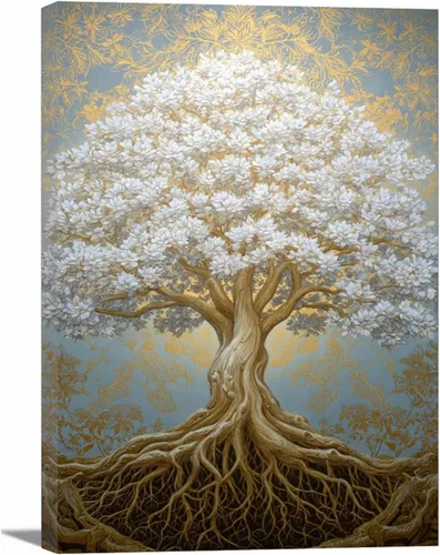 Miniatura 31 de VOCBAN Tree of Life Wall Art The Picture Artwork Canvas Prints Tree Pictures Poster Retro Artwork for Bedroom Living Room Home Decoration(blue blue