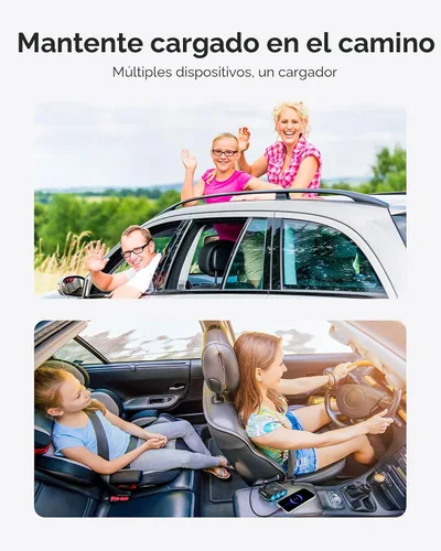 Miniatura 6 de Anyongora Divisor de encendedor de cigarrillos 7 en 1, adaptador de cargador de coche de 120 W, 12 V/24 V, 3 enchufes e interruptores