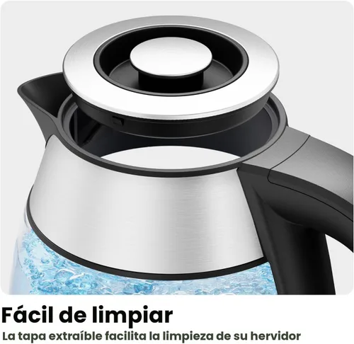 Miniatura 8 de CHEFMAN Hervidor Eléctrico – Tetera de Agua Caliente de 1.2L 1500W con Infusor, sin BPA, Apagado Automático, Protección contra Hervido en Seco, Tapa