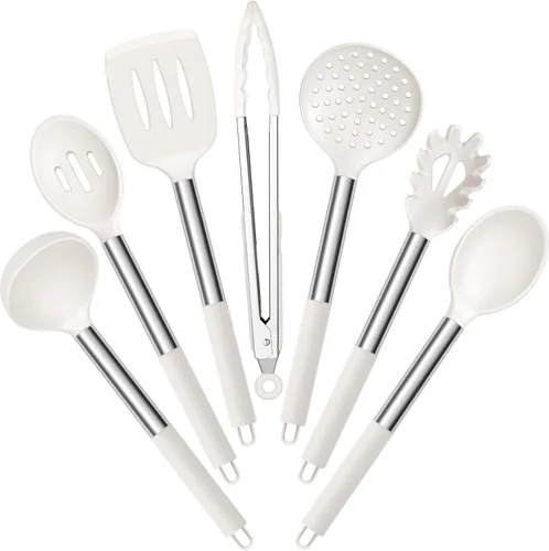 Miniatura 14 de E-far - Juego de utensilios de cocina de silicona, juego de 30 utensilios de cocina con soporte, espátulas de cocina resistentes al calor, cucharón