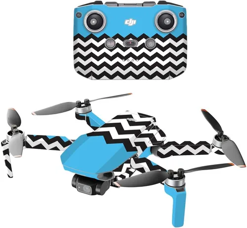 Miniatura 6 de MightySkins - Compatible con DJI Mini 2 Dron portátil - Chevron turquesa Funda protectora de vinilo duradera y única Fácil de aplicar y cambiar