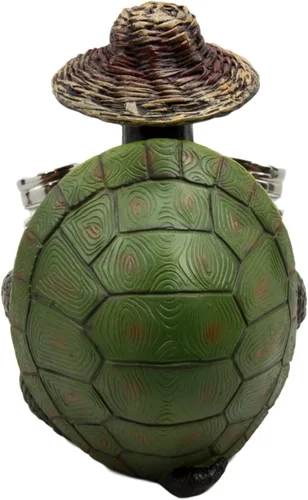 Miniatura 4 de Ebros Slow Seasons - Tortuga para acampar al aire libre con sombrero de mimbre, salero y pimentero, figura de 7 pulgadas de alto, tortugas