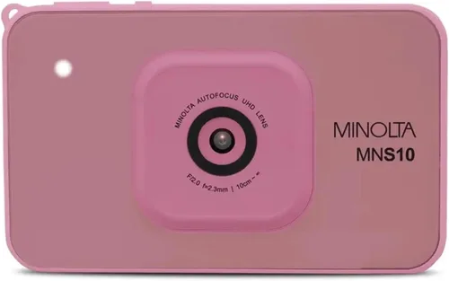 Minolta Cámara digital de 48 MP, video HD 4K ultra delgado, pantalla LCD IPS de 2.9 pulgadas, lente de enfoque automático con estabilización de Rosa