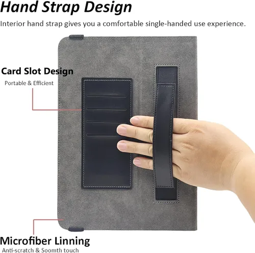 Miniatura 6 de Funda universal para tablet de 7 y 8 pulgadas, funda protectora con soporte para Android de 7.0 a 8.5 pulgadas con correa de mano y ranuras