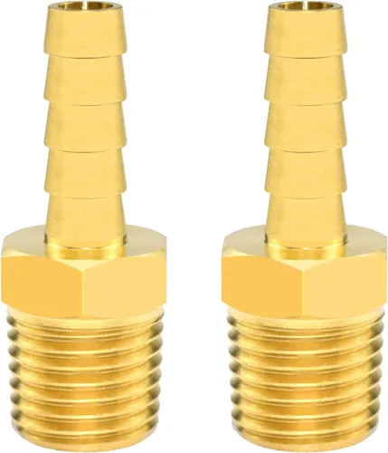 Miniatura 7 de SDTC Tech Paquete de 2 accesorios de púas de manguera de latón de 1/4 pulgadas de púa x 1/4 NPT macho adaptador de accesorios de tubería