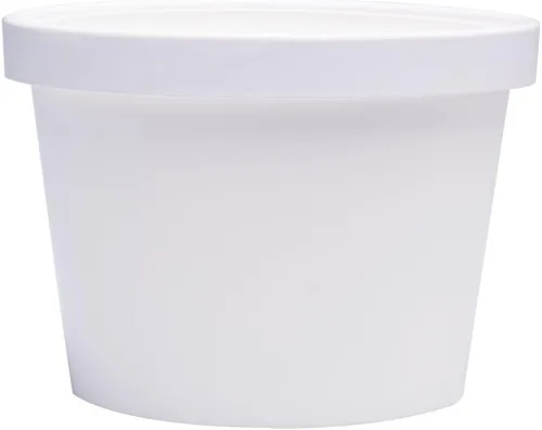 Miniatura 2 de Vasos de papel para helado con tapas de papel, tazas de papel para sopa caliente/fría con tapas (blanco) (40, 8 onzas)