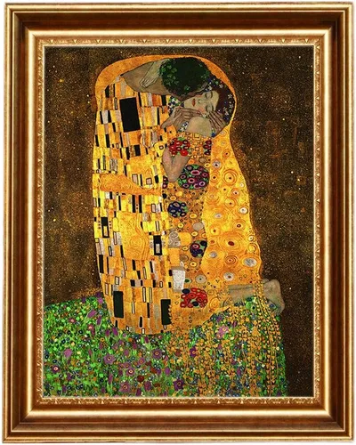 Miniatura 11 de ELITEART -El beso de Gustav Klimt Giclée impresiones en lienzo artístico, tamaño marcado: 20 3/16 pulgadas x 24 3/16 pulgadas
