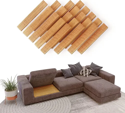 Miniatura 7 de Soporte de cojín de sofá para asiento caído [22 x 63], protector de sofá, solución de hundimiento, insertos de tablero de bambú ajustables debajo