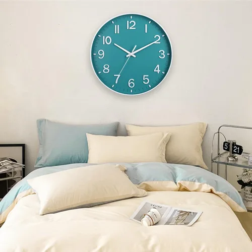 Miniatura 6 de HZDHCLH Relojes de Pared Verde Azulado con Pilas, 12 pulgadas, Silencioso, Sin Tictac, Moderno, para Sala de Estar, Dormitorio, Cocina, Oficina