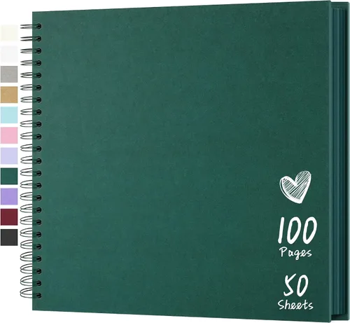 Miniatura 47 de Álbum de recortes de 7 x 7 pulgadas, álbum de recortes DIY de tapa dura de papel kraft, álbumes de fotos, 40 páginas, perfecto para fotos de 4 x 6