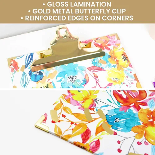 Miniatura 5 de bloom daily planners Portapapeles tamaño carta – Estándar A4 (9 pulgadas de ancho x 12.5 pulgadas de alto) bonito tablero decorativo para Flores