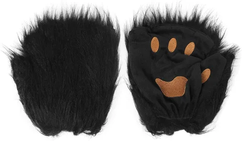 Miniatura 49 de Guantes de garra para disfraz de Halloween, medio dedo, lobo, oso, gato, guantes, guantes de piel sintética para mascarada, cosplay, utilería de mano