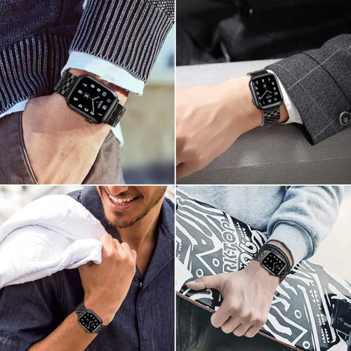 Miniatura 5 de Compatible con correas de Apple Watch de 1.732 pulgadas, 1.654 pulgadas, correas de metal de acero inoxidable sólido mejoradas para iWatch