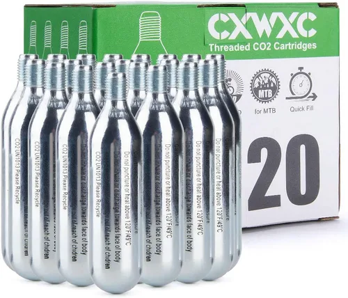 Miniatura 8 de CXWXC Cartuchos roscados de CO2 de 16g / 25g o inflador de CO2 para neumáticos de bicicleta - Cartucho para inflador de CO2 con conexión roscada